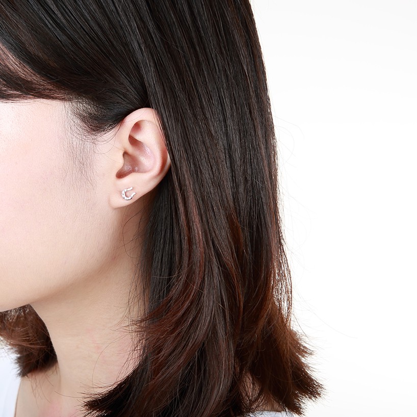【Angel & Me】Lucky Horseshoe s925 sterling silver earrings Birthday gift, , large