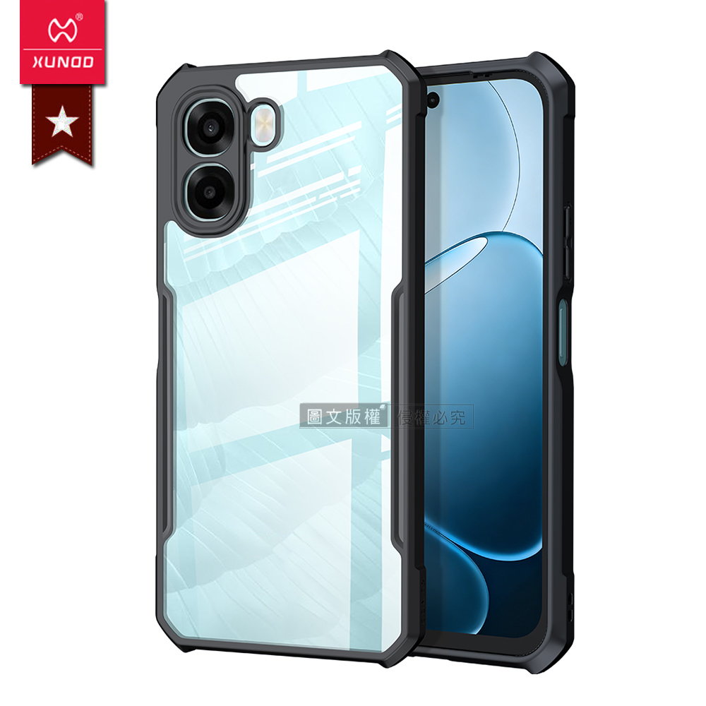 XUNDD訊迪 軍事防摔 OPPO A6x 5G 鏡頭全包覆 清透保護殼 手機殼(夜幕黑), , large