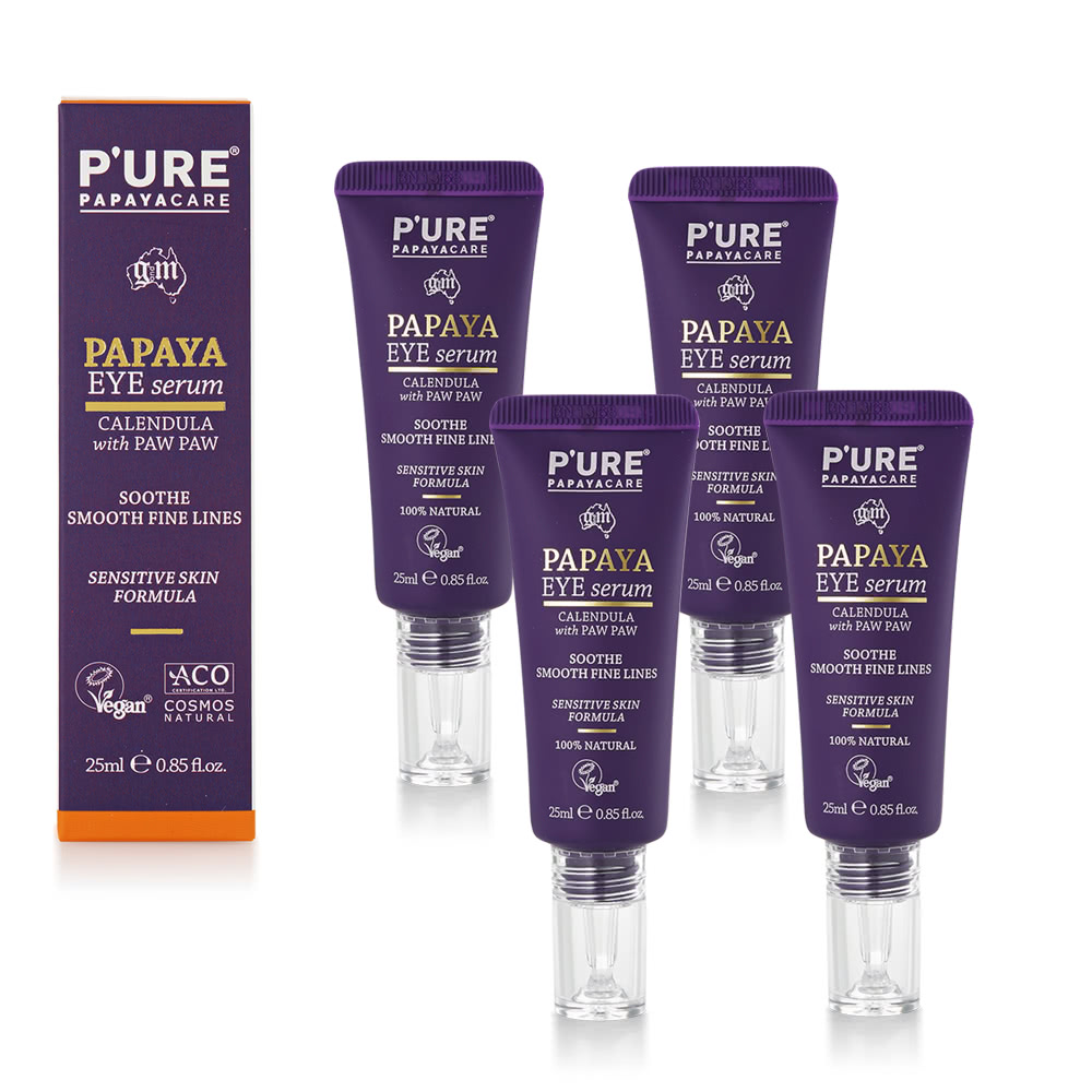 【澳洲Pure Papayacare】木瓜眼精華含玻尿酸金盞花(4入組 25ml/瓶-專業級), , large