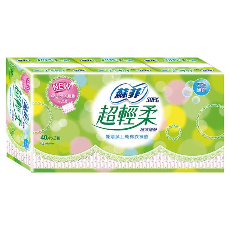蘇菲超輕柔護墊天然無香40P, , large