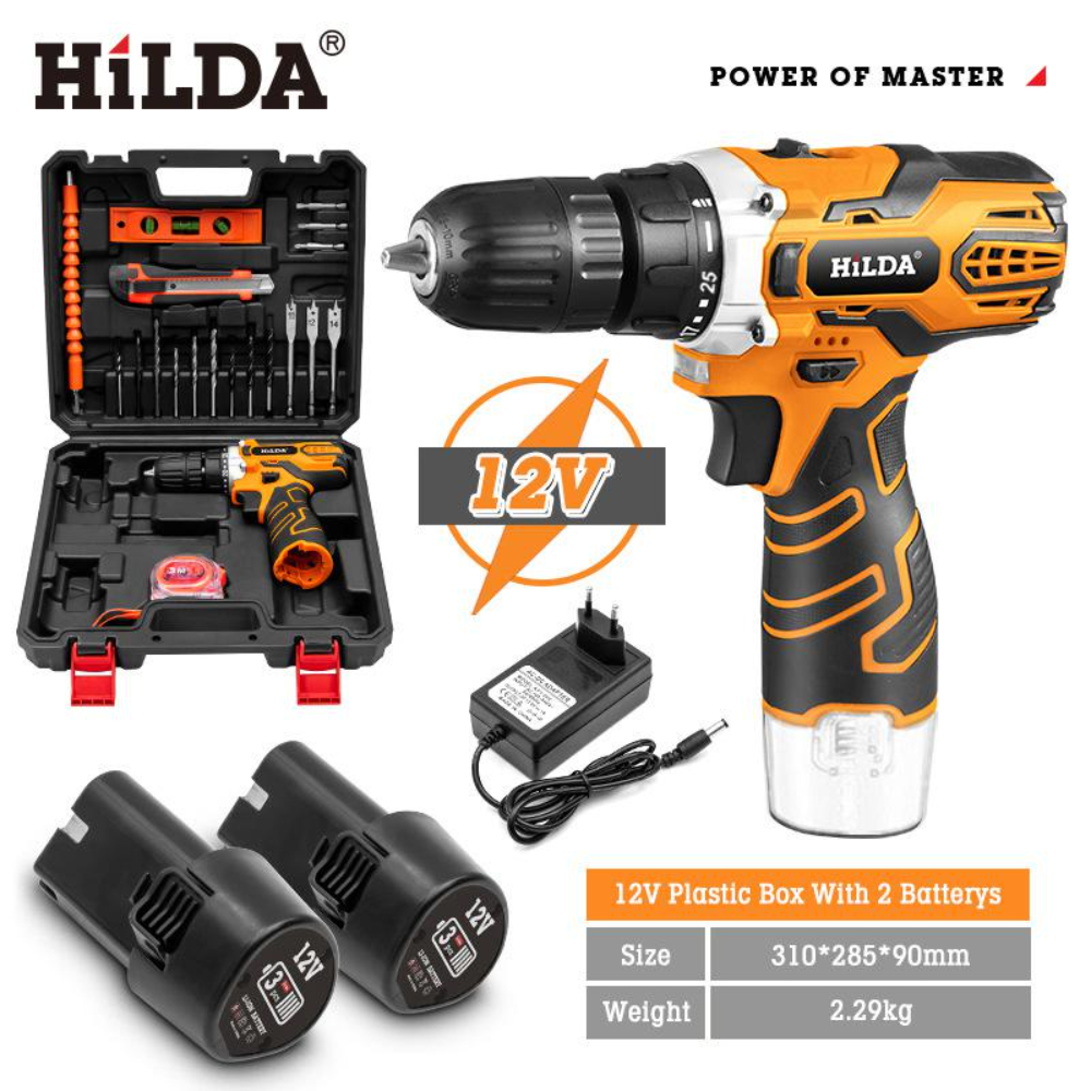 【HILDA】希爾達電動工具 12V 標準配備組 雙電電鑽起子機 HL12-2S, , large