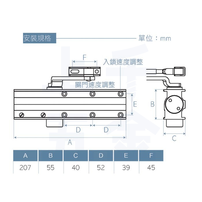 門弓器【FAULTLESS 加安】自動關門器 門窗 HO983 外停 門開180度(可自行調整), , large