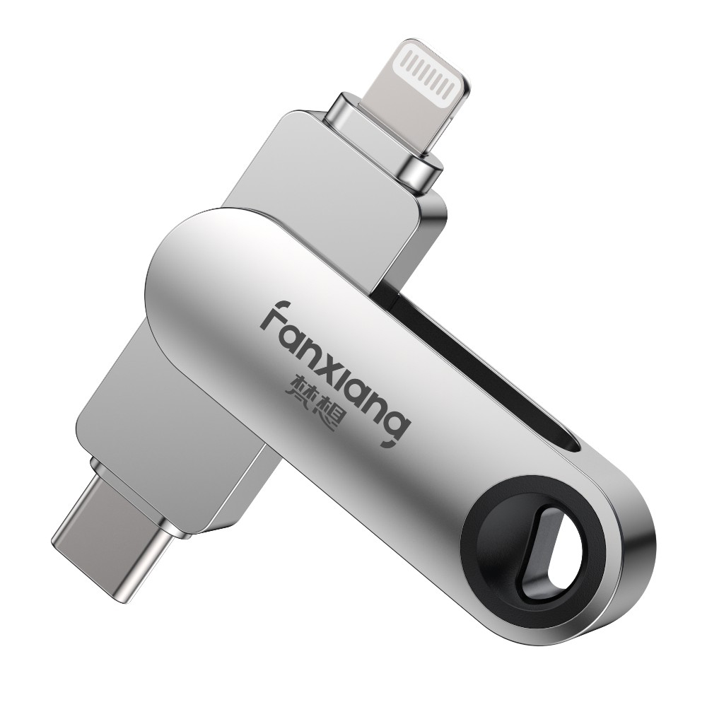 [FANXIANG] iPhone USB Flash Drive Lightning + Type-C Dual Head Use the Same APP Interface Operation F385-256GB, , large