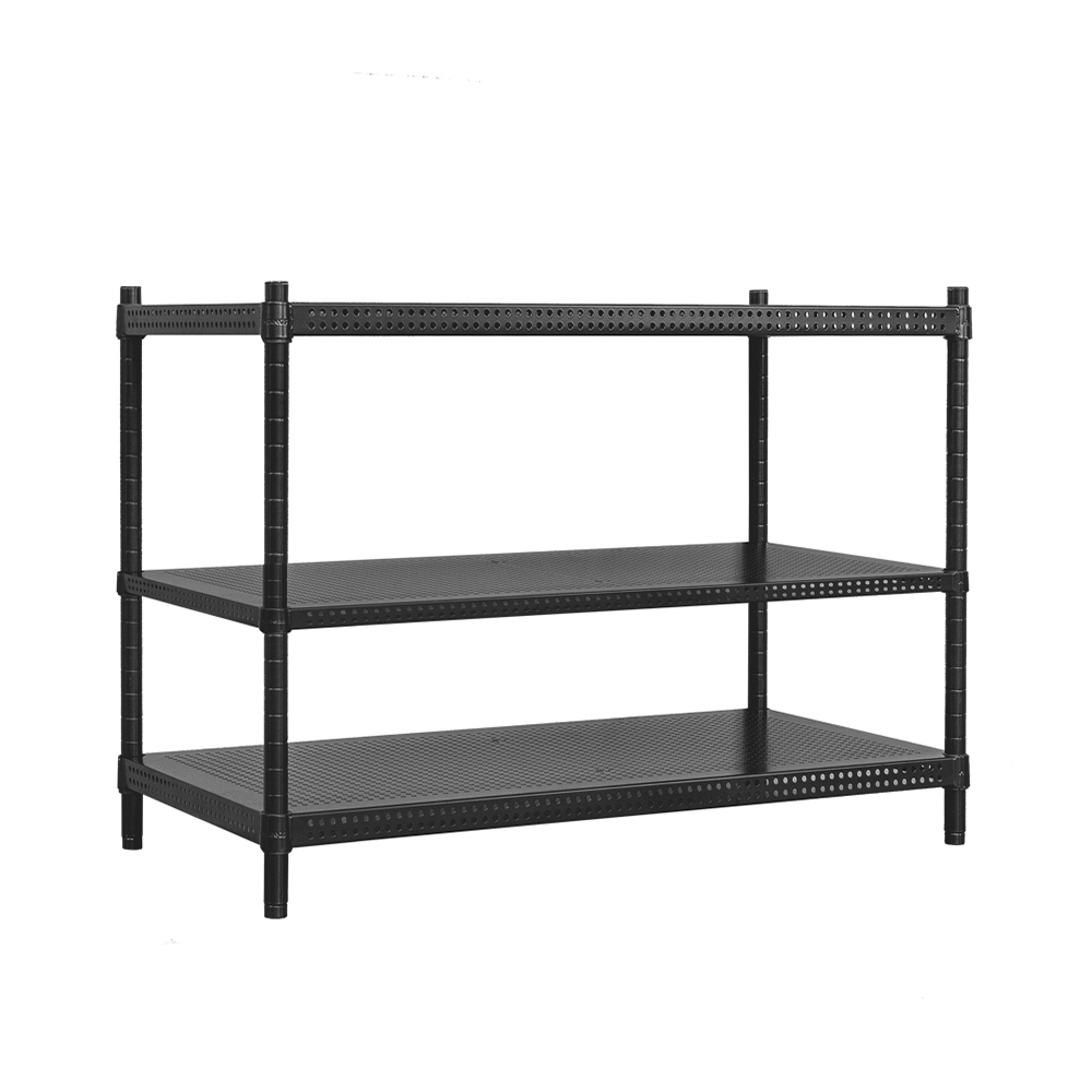 【Y HOUSE】120x45x75cm perforated plate three-layer rack perforated plate rack iron rack - black paint, , large