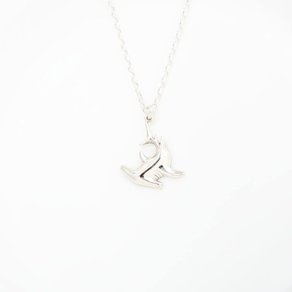 【Angel & Me】Hammerhead shark s925 sterling silver necklace Birthday gift, , large