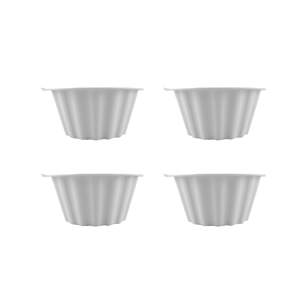[Korean SiliPot] Platinum Silicone 100ml Baking Mold (M) 4-Piece Set (Suitable for making baby food, pudding, jelly, cupcakes) Size: M, , large