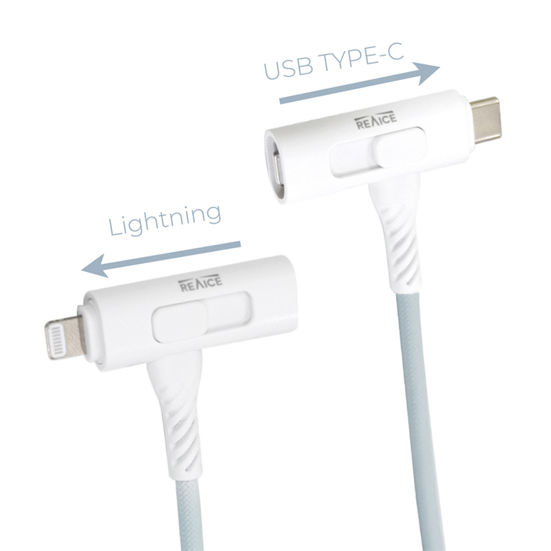 【台陞科技】REAICE台灣製T型極上多合一超軟充電線 Type-C to Type-C/Lightning 2m MC-CCL2M, , large