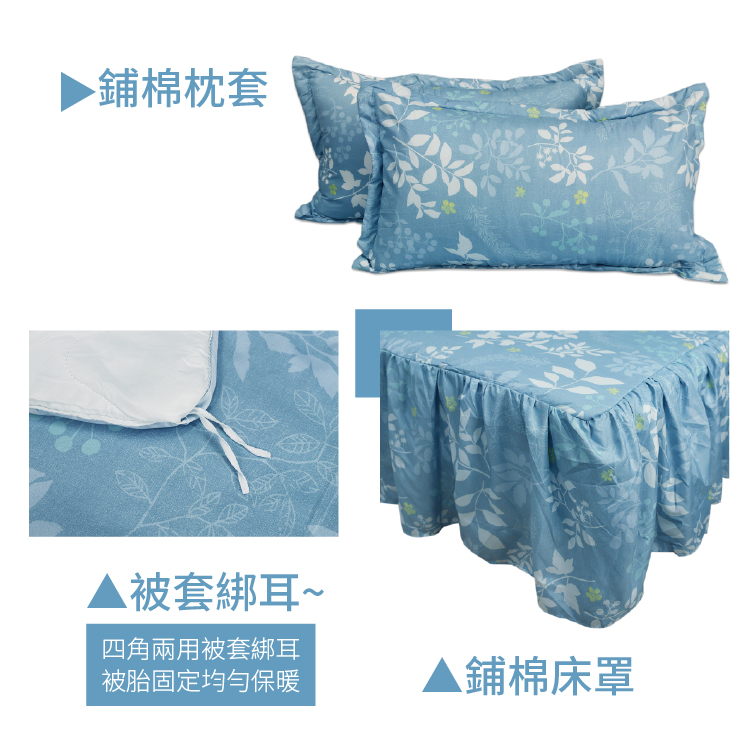 柔絲絨雙人抗菌床罩四件組, , large
