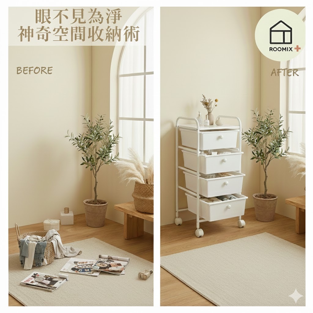【ROOMIX】Ins風純白四層抽屜推車 移動式置物架 縫隙收納櫃 廚房/浴室/租屋/宿舍必備, , large