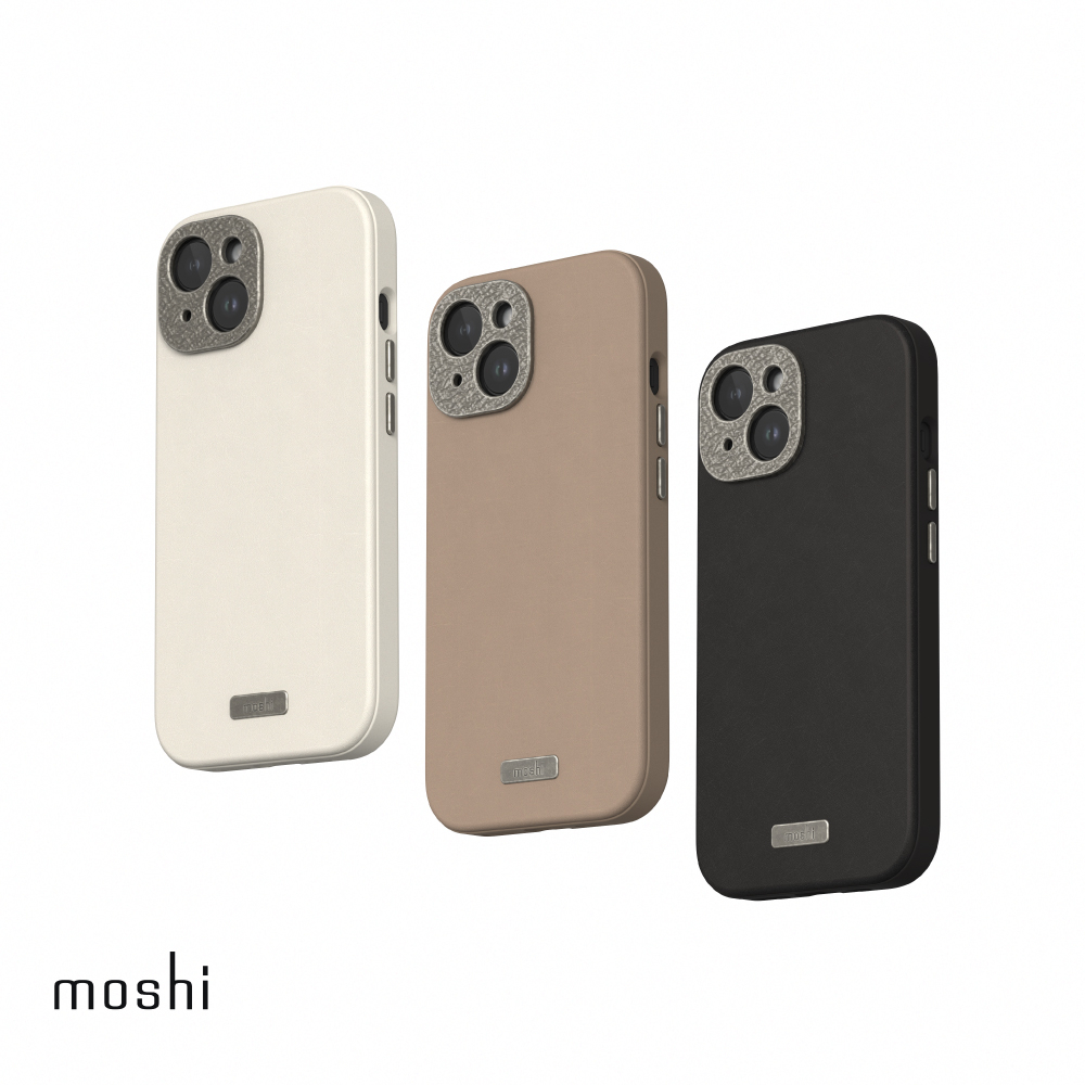Moshi iPhone 15 Napa 皮革保護殼 支援Magsafe 手機殼, , large