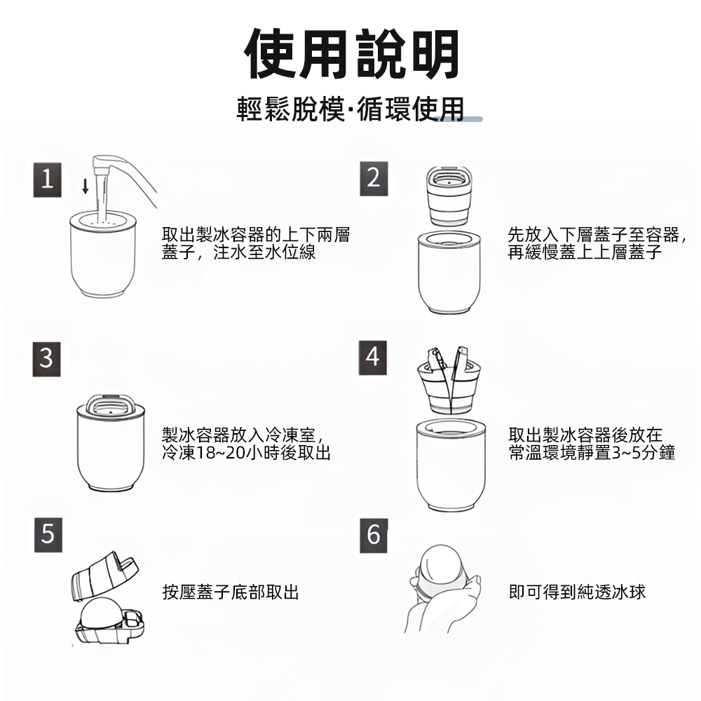 【上手家居】大冰球模具 白色(製冰球/冰球/圓形製冰盒/大冰球模具/製冰模具), , large