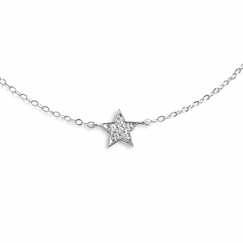 【A'jane】18K白金 白金星願 鑽石手鍊 天然真鑽 送禮推薦 A052503-008, , large