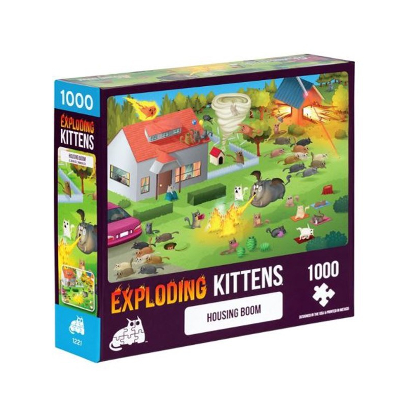 【Asmodee】爆炸貓 1000片拼圖：群貓聚會 英文版｜Exploding Kittens Puzzle｜爆炸貓周邊, , large