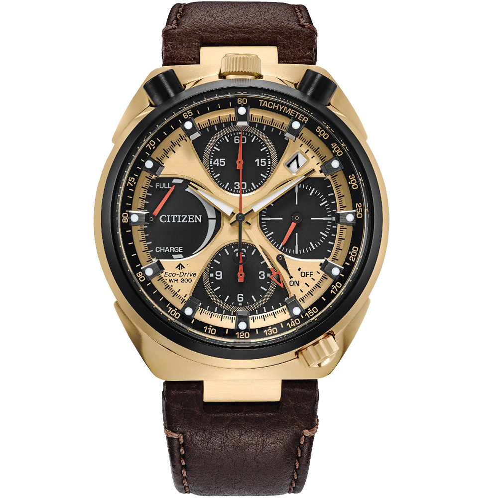 CITIZEN 星辰 Tsuno Chrono 50週年 牛頭錶 光動能計時手錶 AV0072-01X, , large