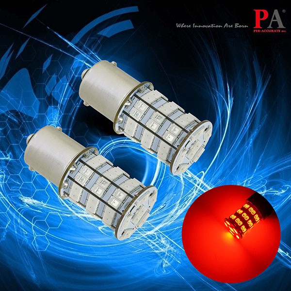 【PA LED】1156 單芯 平角 斜角 55晶 5630 2835 SMD LED 紅光 尾燈 小燈 方向燈 後霧燈, , large