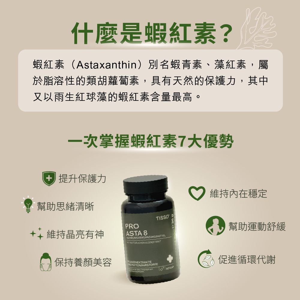 ［德風］TissoASTA 8膠囊(60顆/瓶)丨德風健康館  蝦紅素 蝦青素 藻紅素, , large