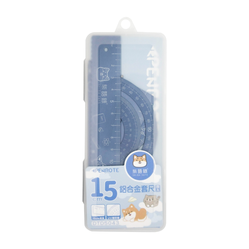 15cm Aluminum Alloy 4-Piece Ruler Set &ndash; Blue, , large