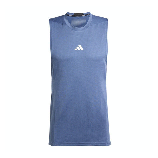 Adidas D4T HR TK 男 背心 運動 訓練 健身 重訓 透氣 涼感 大袖孔 藍 [IS3713], , large