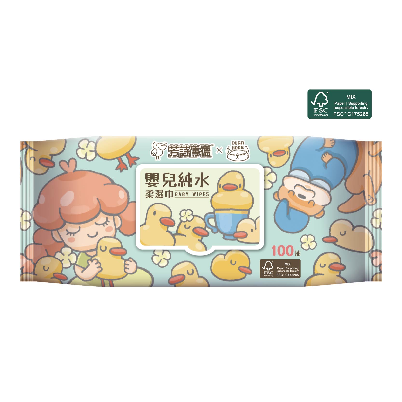[寶富華](箱購)加蓋 芳詩傳德 嬰兒純水柔濕巾100抽&times;24包, , large