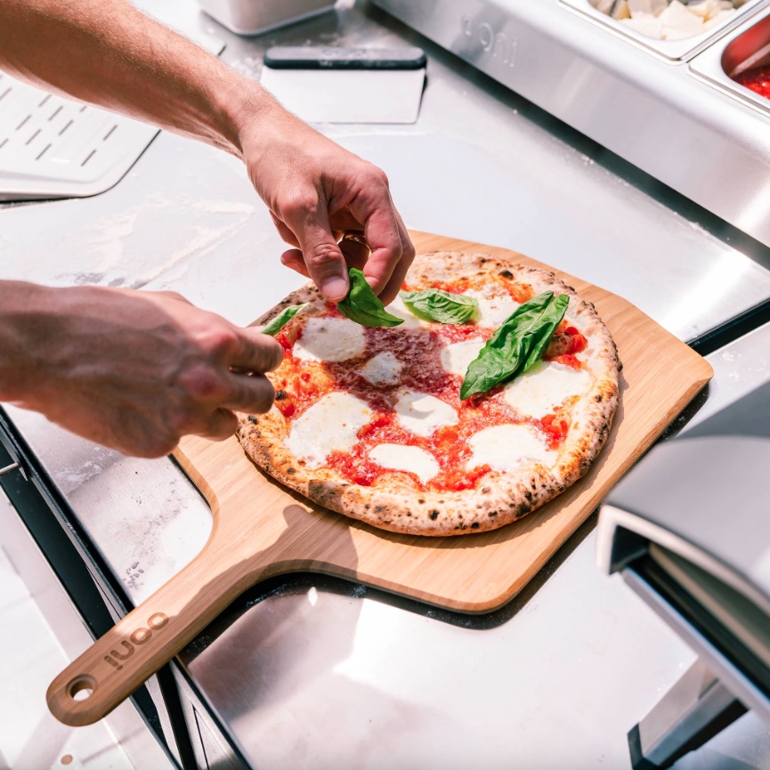 [OONI戶外窯烤爐]竹製披薩托盤12吋 Bamboo Pizza Peel Serving Board 握把托盤 上菜托盤 木質托盤 壽司/牛排/麵包/披薩木板, , large