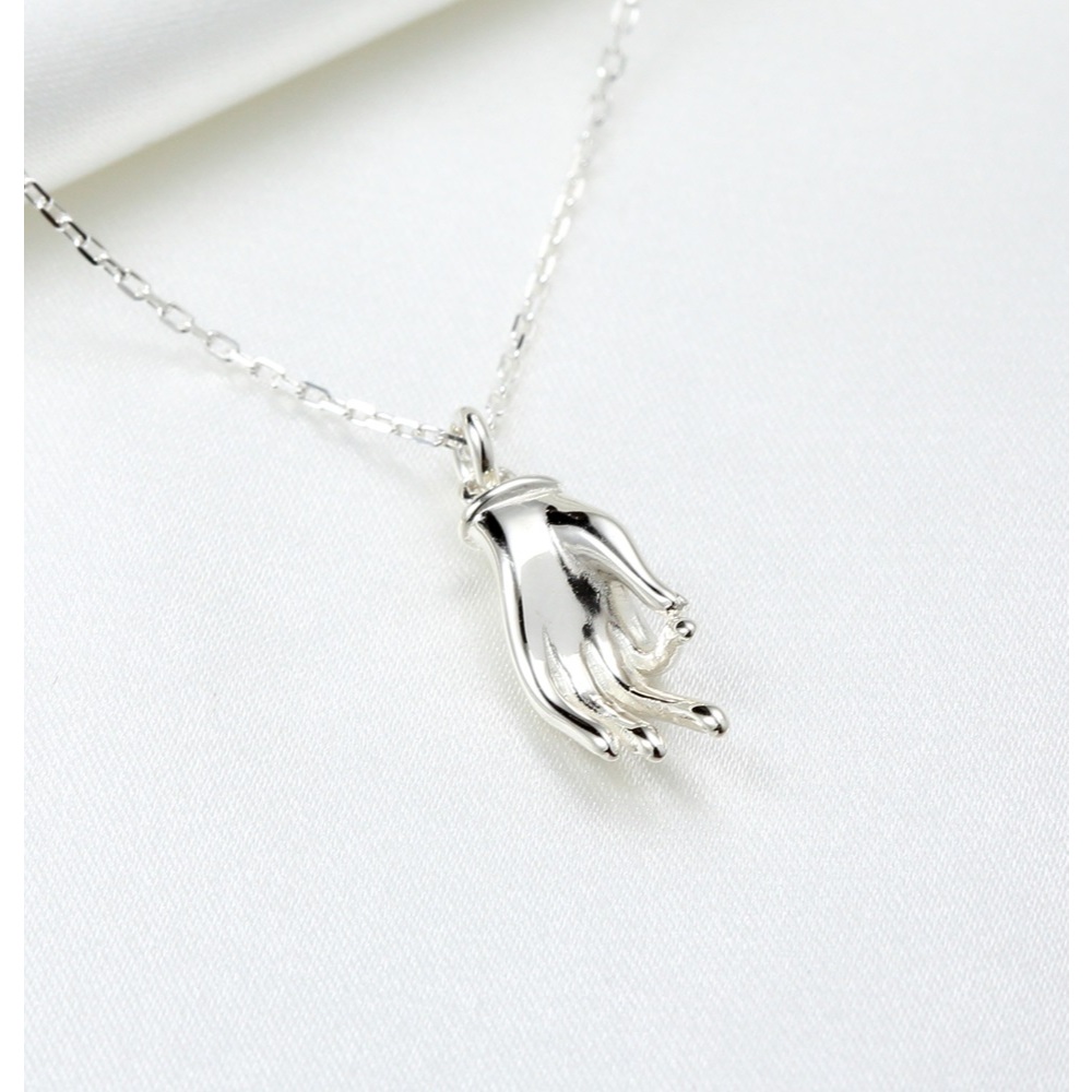 【Angel & Me】Buddha Guardian Hand s925 sterling silver necklace Birthday gift, , large