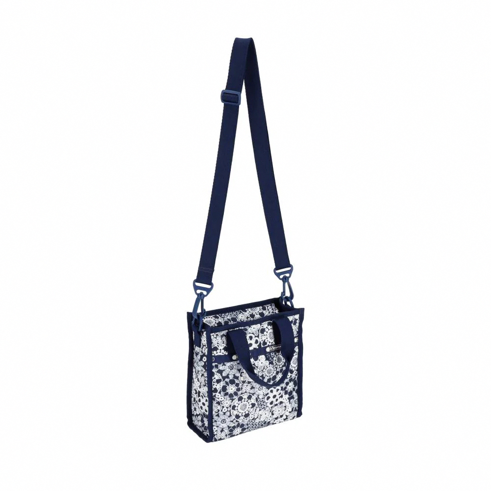 Lesportsac Mini N/S Tote 迷你方型托特包 通勤隨身包 肩背手提袋 手機包 送禮 禮物 女包(復古蕾絲花卉), , large