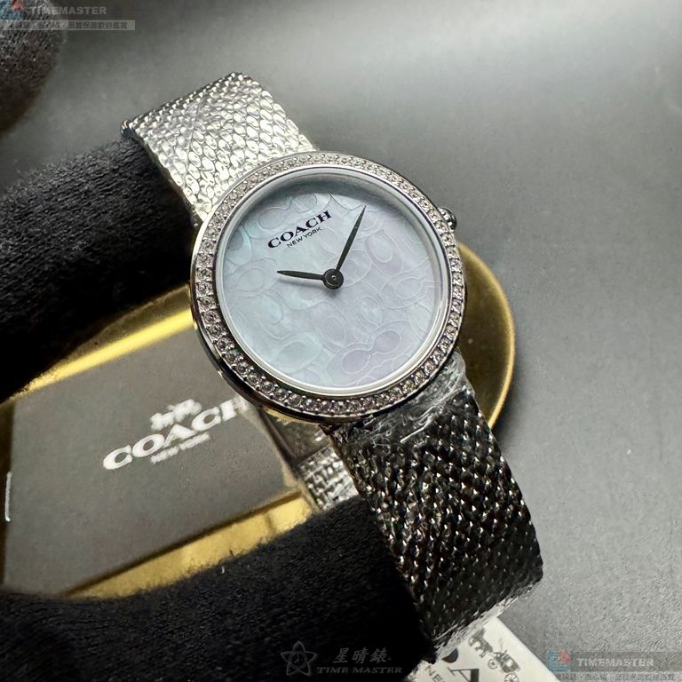 [星晴錶業]COACH手錶,28mm,CH00253貝母, 淺藍色錶面銀錶殼銀色米蘭錶帶款, , large