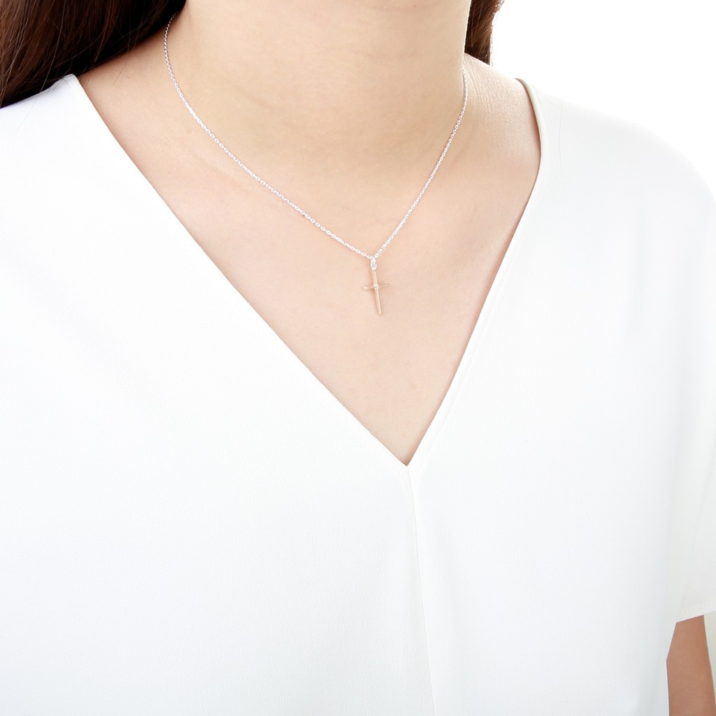 【Angel & Me】Christian cross s925 sterling silver necklace God Jesus gift, , large