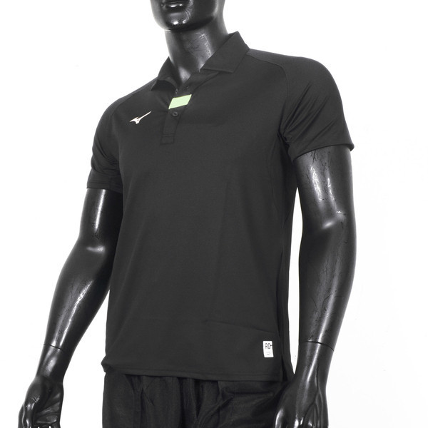 Mizuno 男 短袖 POLO衫 運動 休閒 抗紫外線 抗菌 抑臭 彈性 舒適 美津濃 黑 [32TAB01609], , large