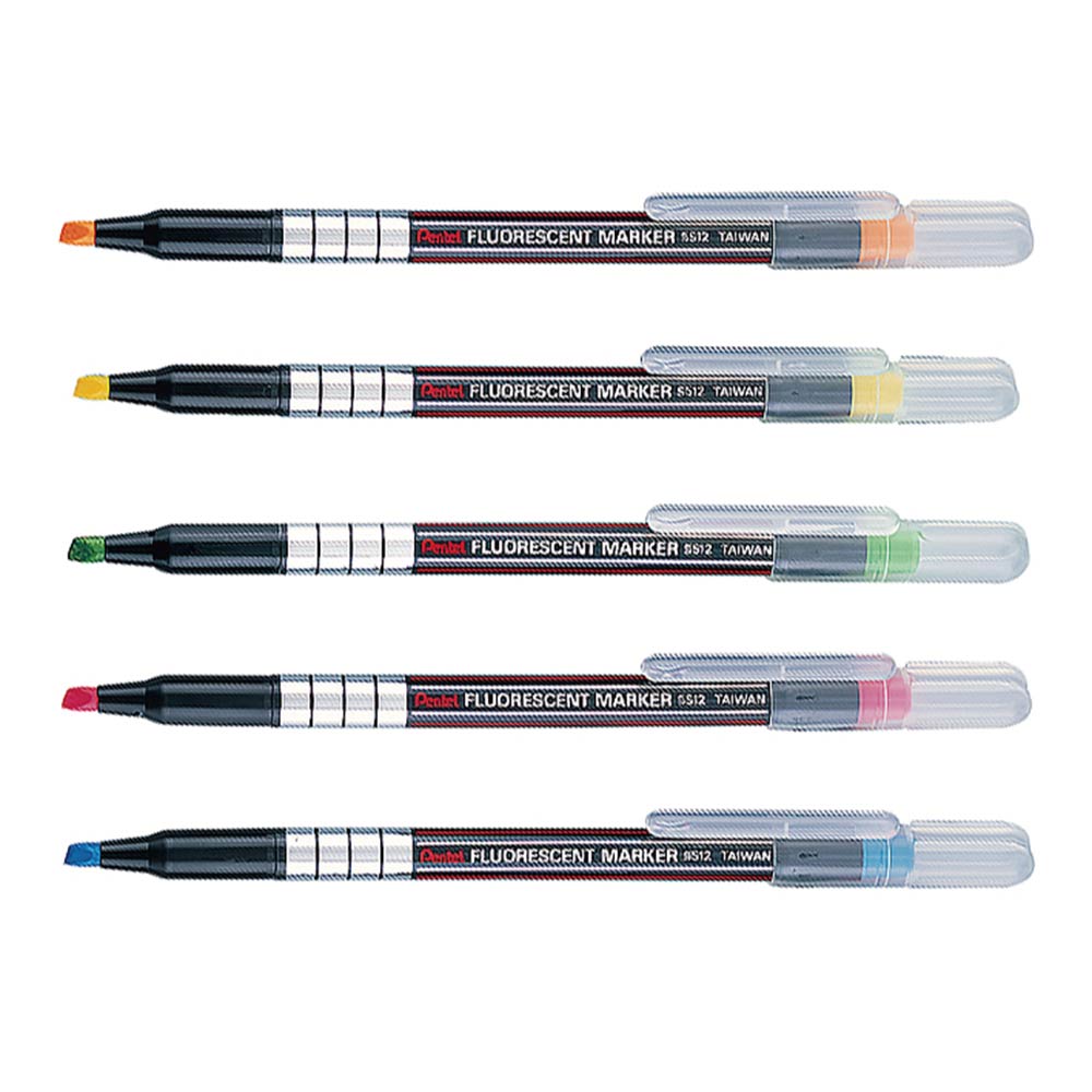 【Pentel 飛龍】螢光筆 1.0-3.5mm 12支 /打 S512 - 黃色, , large