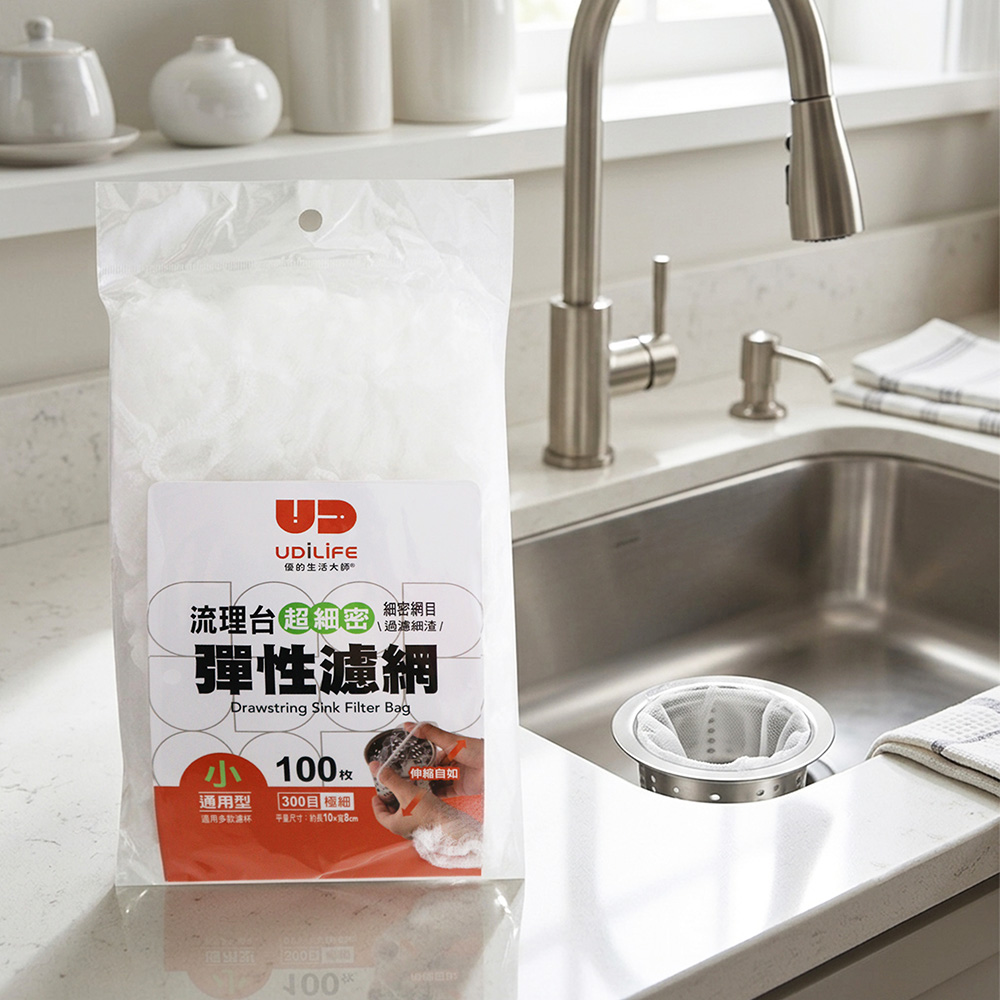 百研/流理台超細密彈性濾網-小-100枚入x6包, , large