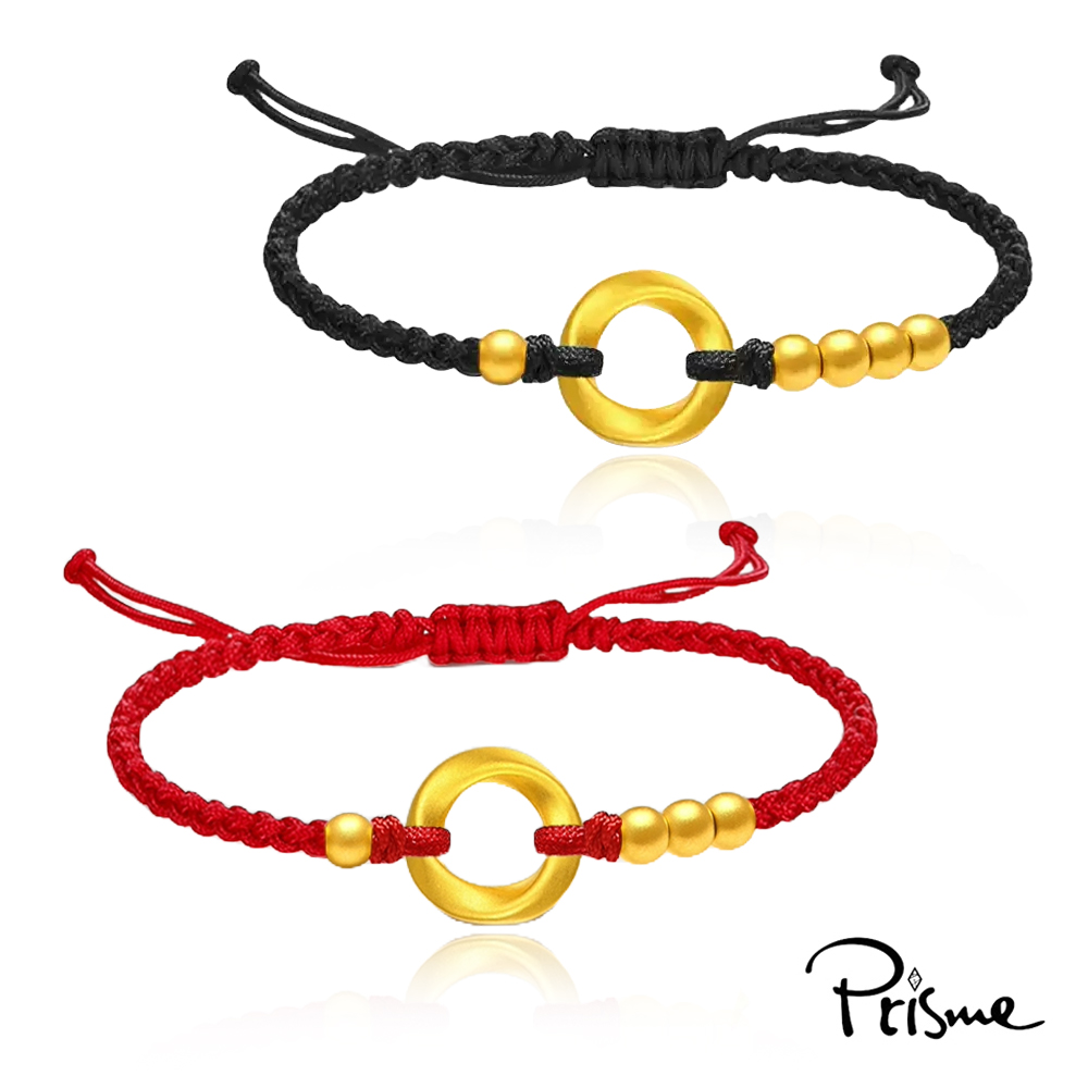 【Prisme Gold】黃金手鍊 情侶飾品 莫比烏斯圓環金珠 手鍊對組 (總重約0.15錢&plusmn;0.03), , large