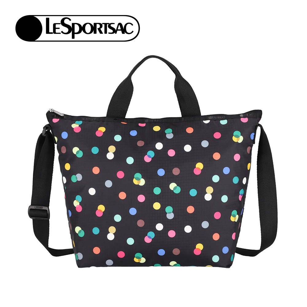 |快速出貨|Lesportsac Deluxe Easy Carry Tote 手提肩背兩用托特包/ 圓點漂浮氣球 黑色, , large