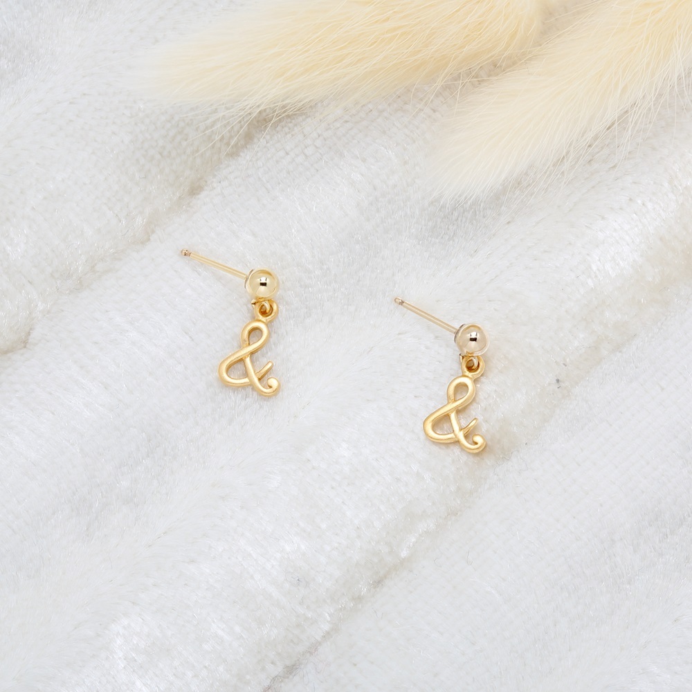 【Angel & Me】Love together & and s925 sterling silver 24k gold plated earrings, , large