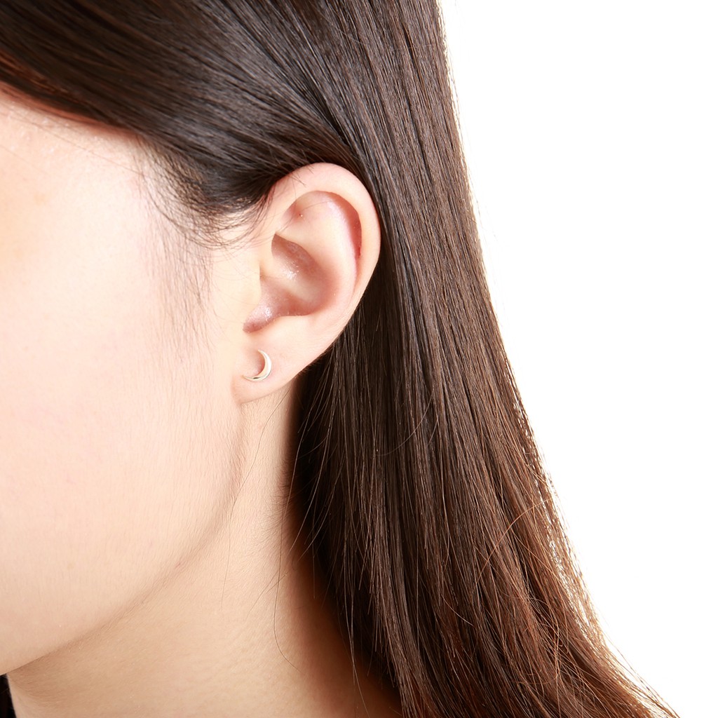 【Angel & Me】Crescent Moon s925 sterling silver earrings Birthday gift, , large