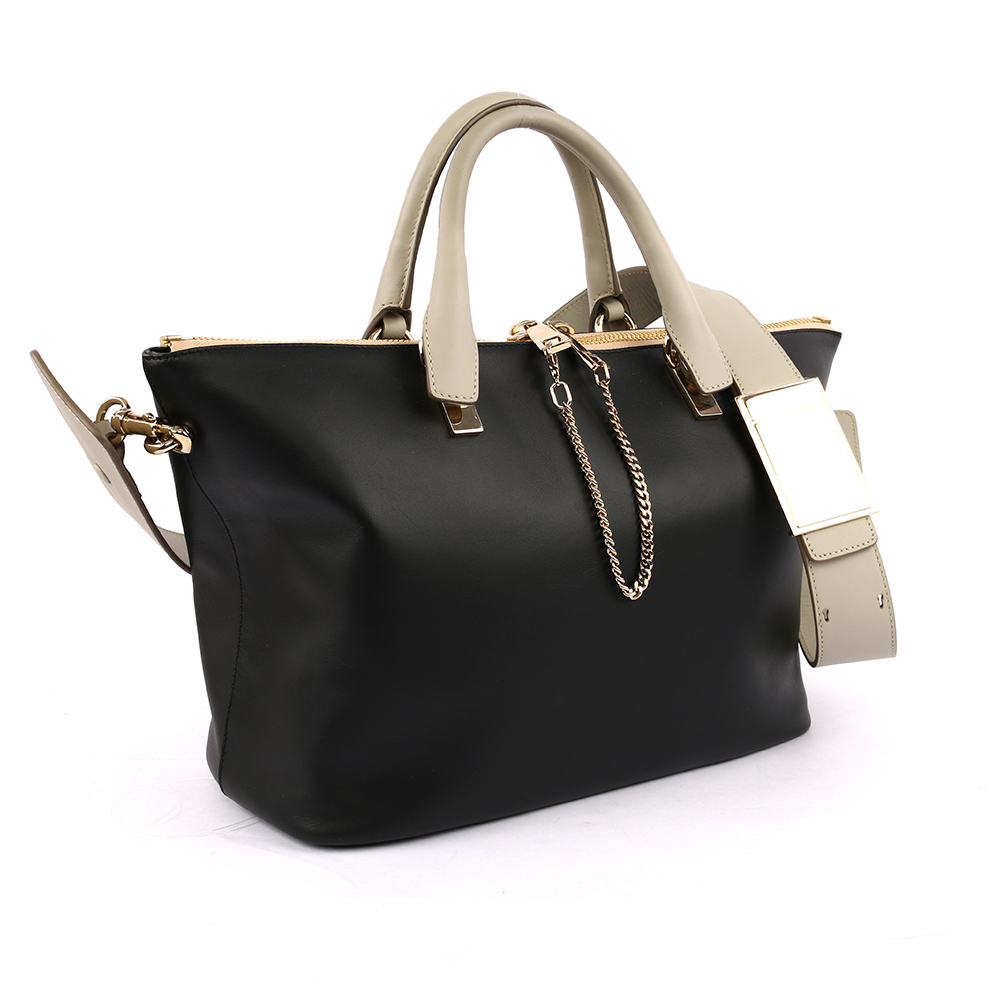 CHLOE' 提把 Baylee Small two-tone tote/黑/灰, , large