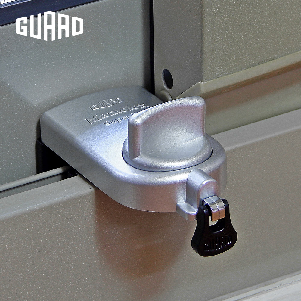 GUARD 兒童安全鋁窗落地門鎖_大確保環型(銀) 居家安全 門窗安全, , large