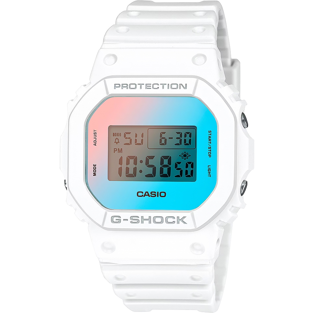 CASIO 卡西歐 G-SHOCK 彩色鏡面方型手錶 電子錶 DW-5600TL-7, , large