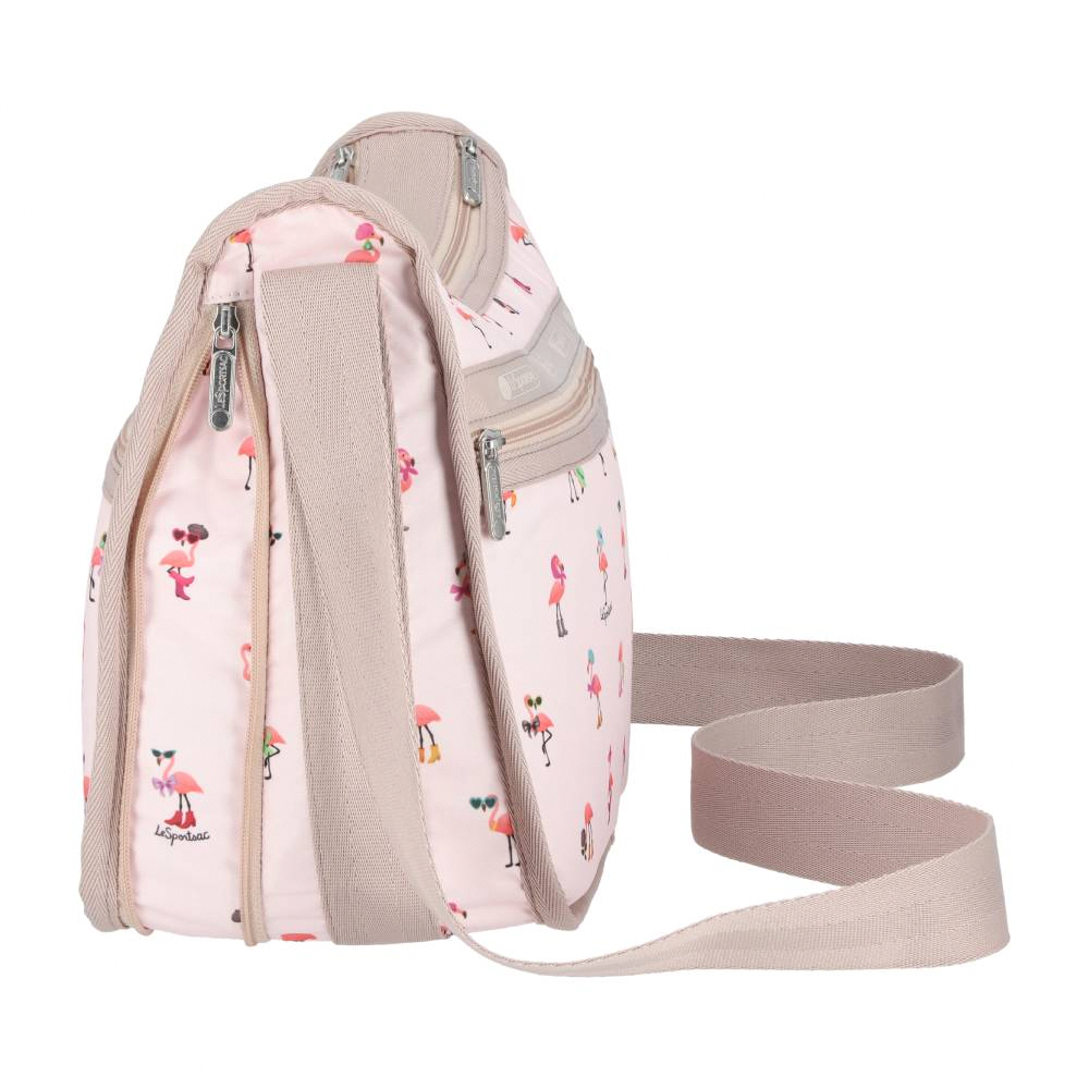 Lesportsac Deluxe Everyday Bag 經典斜背包 側背包 通勤旅行包 女包 男包(紅鶴海島派對), , large