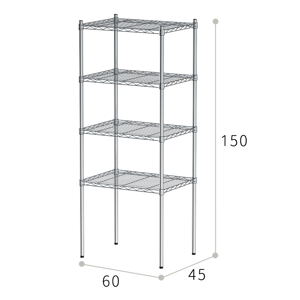 【Y HOUSE】60x45x150cm Lightweight Four-layer Iron Rack Iron Rack Shelf-Painted White, , large