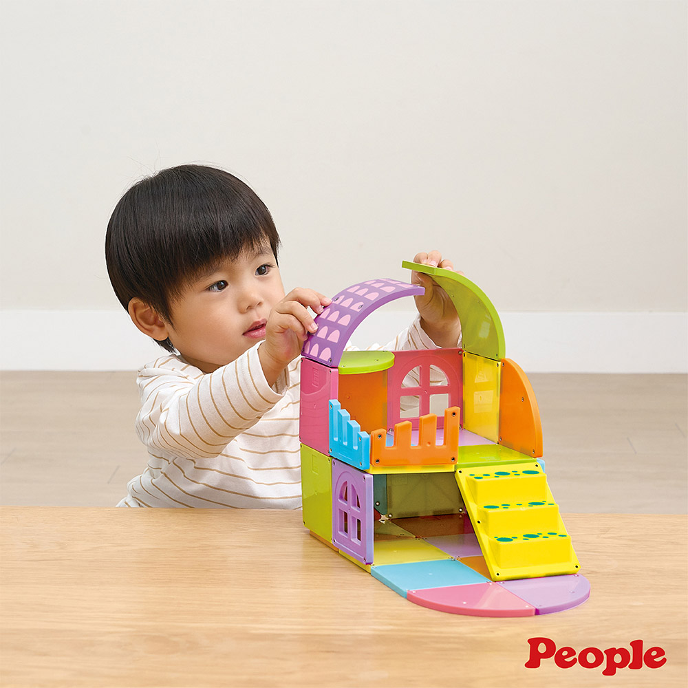 【唯可】People益智磁性積木BASIC系列-圓形小屋組合(贈提袋), , large