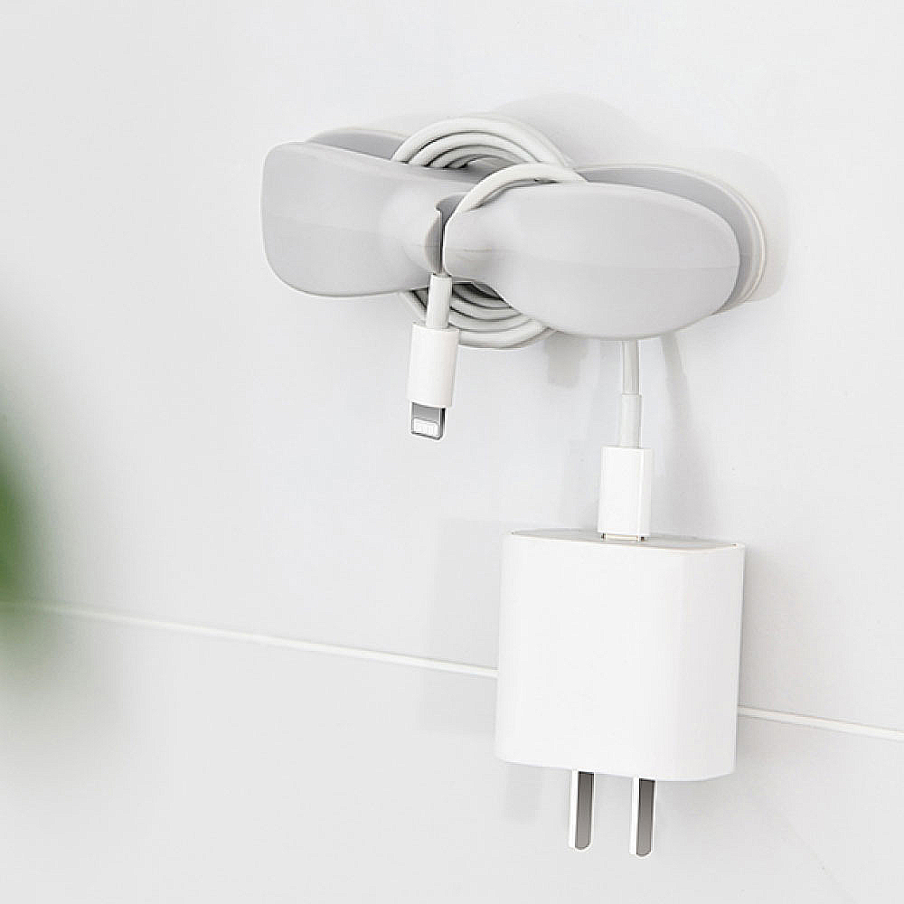 集線器【黑白灰3色可選】 電線理線器 電線收納器 整線器 電線收納 免打孔集線器 插頭電線收納 固線夾 理線器 整線夾 集線夾 收納, , large