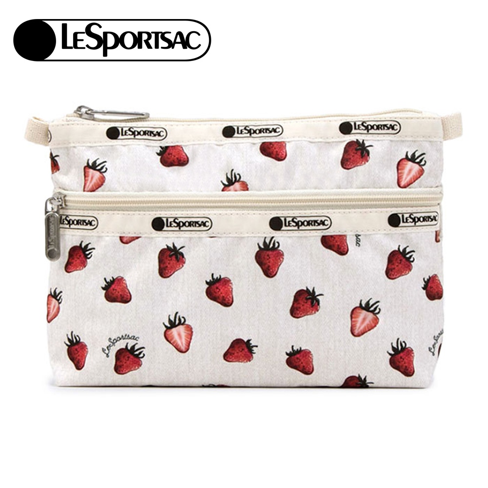 |快速出貨|Lesportsac Cosmetic Clutch 雙層拉鍊收納化妝包 送禮推薦-莓果輕舞, , large