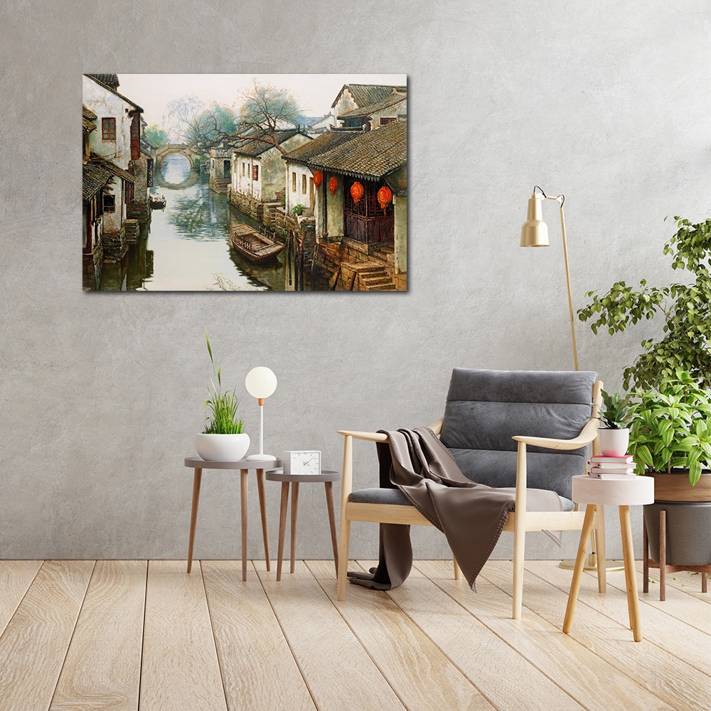 【御畫房】江南印象 國家一級畫師手繪油畫60&times;90cm(VF-16), , large