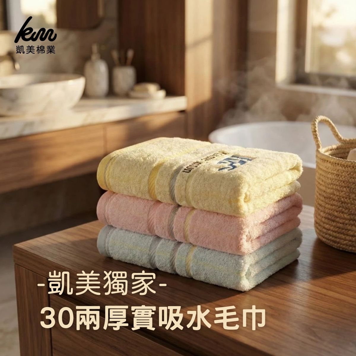 [Kaimei Cotton Industry] MIT made in Taiwan, Kaimei exclusively launches 30 taels of thick absorbent towels/bath towels, Kaimei Cotton Industry, , large