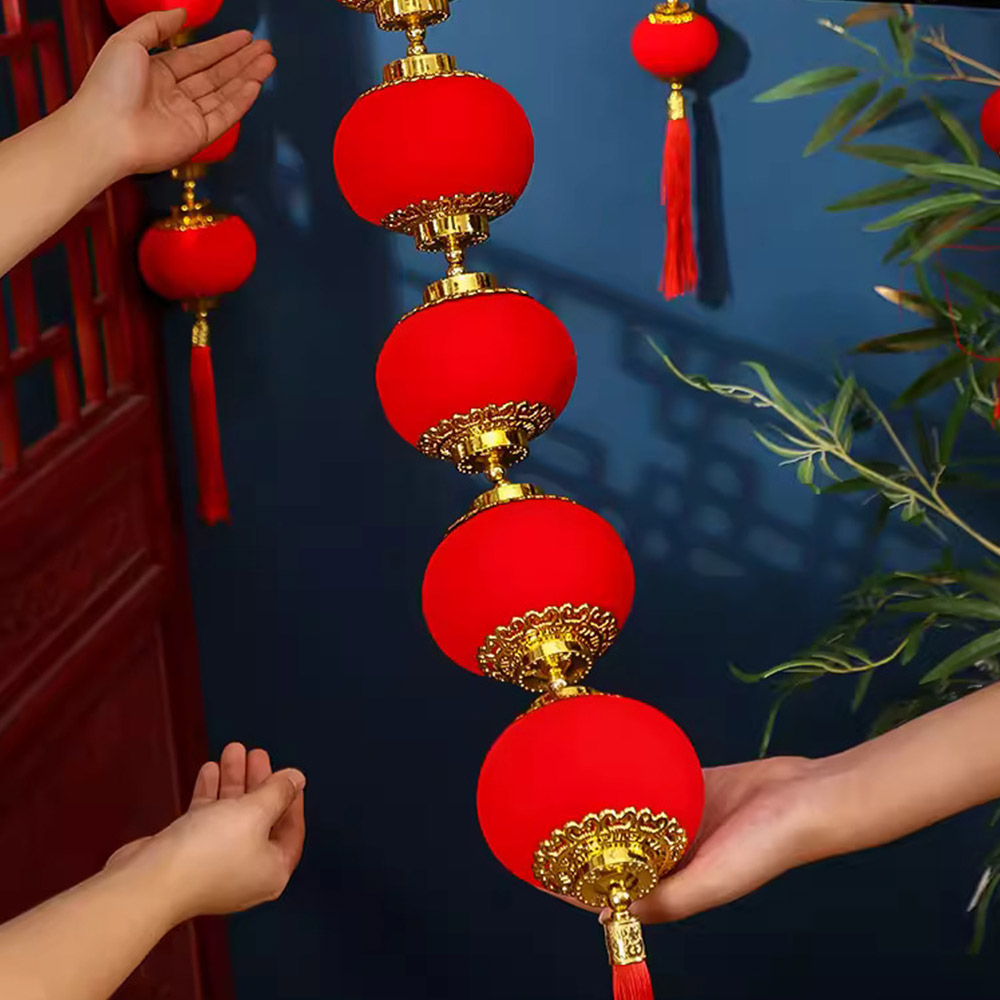 Little Red Lantern 8. 5cm New Year's charm 2 in 3 set #117, , large