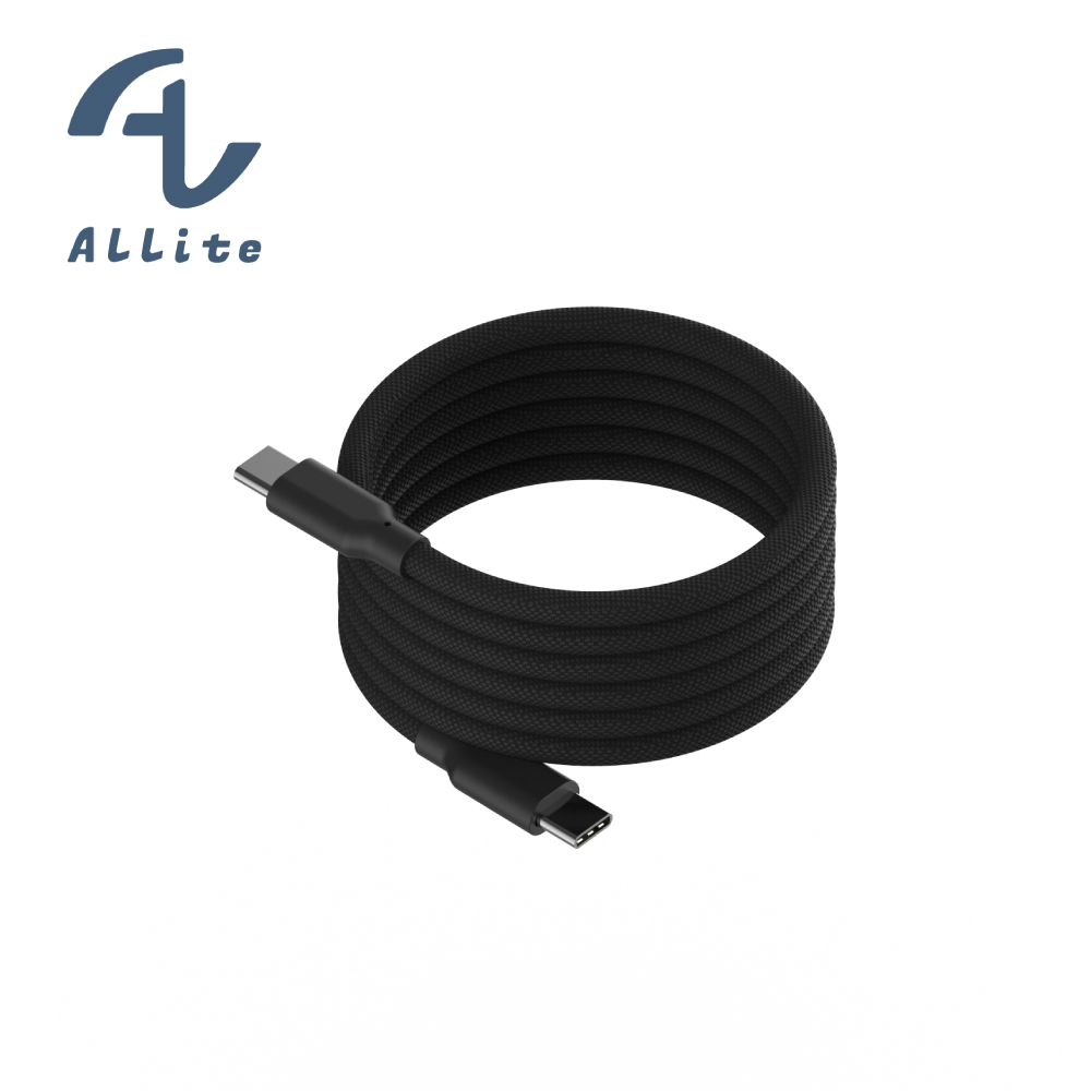 [OneMore Co., Ltd.] Allite Easy Cable Magnetic Storage Braided Fast Charging Cable (USB-C to USB-C) Textured Black, , large
