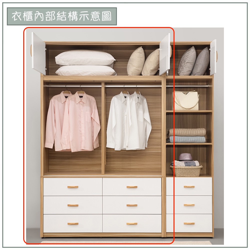 【唯熙傢俱】寶拉雙色5x8尺滑門衣櫃, , large