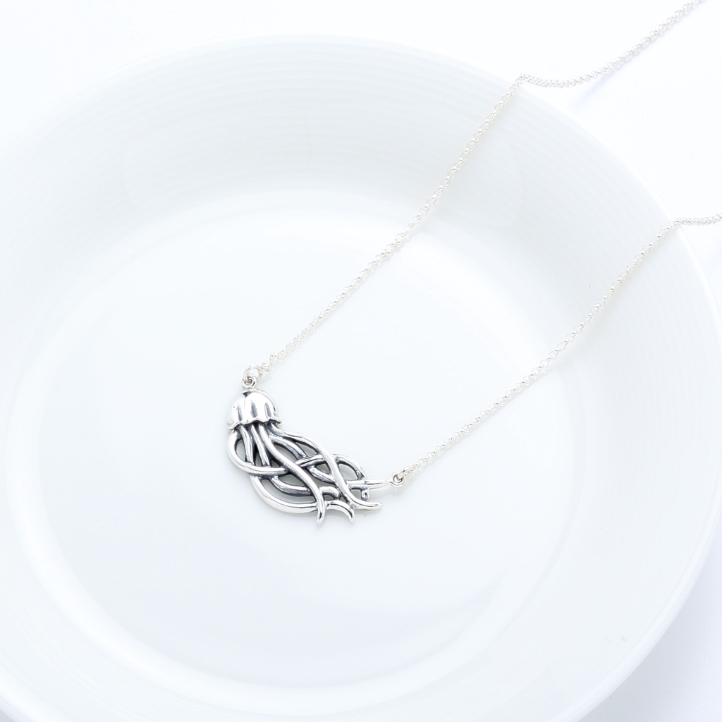 【Angel & Me】Jellyfish s925 sterling silver necklace Birthday Valentine Day gift, , large