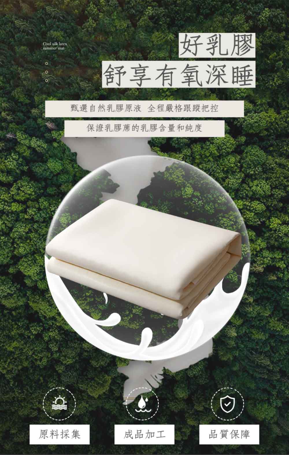 HABABY環安家居【禮盒组】床包式乳膠涼蓆 標準雙人 琉璃綠, , large